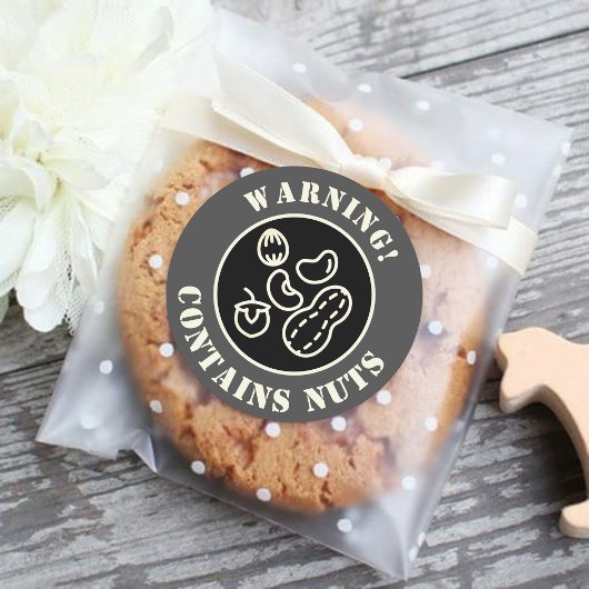 Waarschuwing bevat noten Etiket