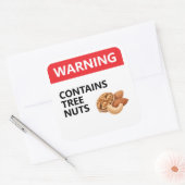 WAARSCHUWING: BEVAT NOTEN | Voedselallergie Vierkante Sticker (Envelop)