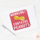 Waarschuwing Bevat Peanuts Food Alert-Stickers Vierkante Sticker (Envelop)