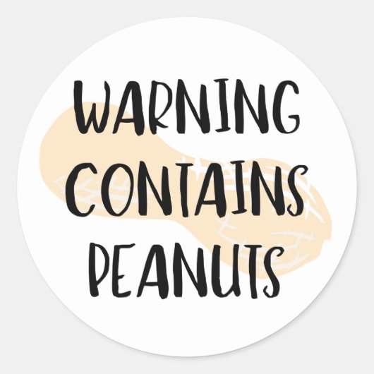 Waarschuwing Bevat pinda's allergeen label pinda (Voorkant)