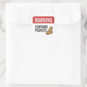 Waarschuwing Bevat pinda's Allergen Alert Vierkante Sticker (Tas)