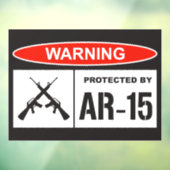 Waarschuwing beveiligd door AR-15 Home Business Raamsticker (Vel 3)