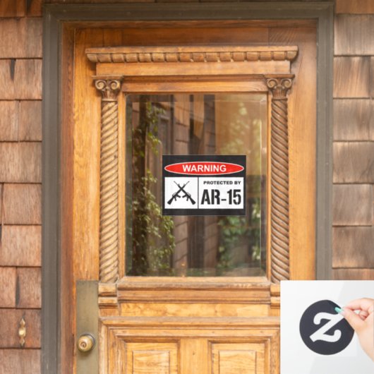 Waarschuwing beveiligd door AR-15 Home Business Raamsticker (Huis Deur)