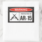 Waarschuwing beveiligd door AR-15 Home Business Rechthoekige Sticker (Tas)