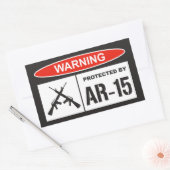 Waarschuwing beveiligd door AR-15 Home Business Rechthoekige Sticker (Envelop)