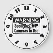 Waarschuwing Beveiligingscamera in gebruik Klok (Voorkant)