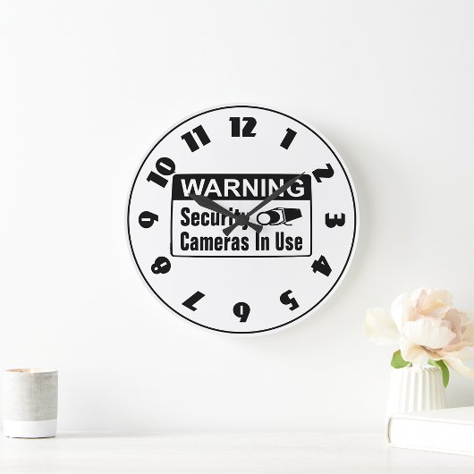 Waarschuwing Beveiligingscamera in gebruik Klok