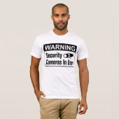 Waarschuwing Beveiligingscamera in gebruik Mannen  T-shirt (Voorkant volledig)