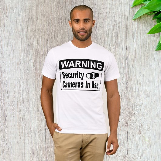 Waarschuwing Beveiligingscamera in gebruik Mannen  T-shirt