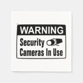 Waarschuwing Beveiligingscamera in gebruik Papiere Servet (Voorkant)