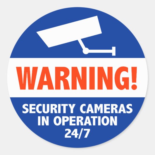 Waarschuwing Beveiligingscamera Tekens Ronde Sticker (Voorkant)
