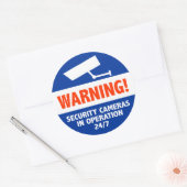 Waarschuwing Beveiligingscamera Tekens Ronde Sticker (Envelop)