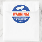 Waarschuwing Beveiligingscamera Tekens Ronde Sticker (Tas)