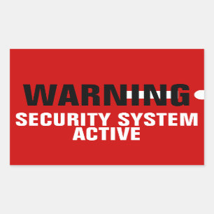 Waarschuwing Beveiligingssysteem actieve stickers