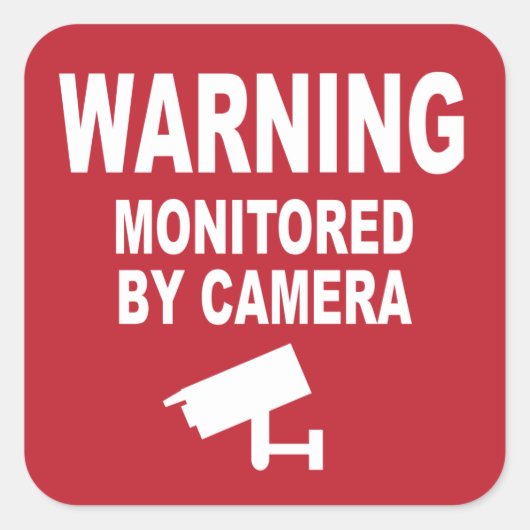Waarschuwing: bewaakt door camera vierkante sticker (Voorkant)