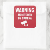 Waarschuwing: bewaakt door camera vierkante sticker (Tas)