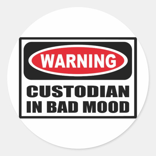 Waarschuwing BEWAARDER IN SLECHTE STEMMING Sticker (Voorkant)