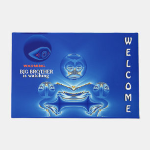 Waarschuwing Big Brother kijkt Surreal Welcome Deurmat
