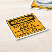 Waarschuwing, Bigfoot Area, blijf op gemarkeerde t Kartonnen Onderzetters (Schuin)