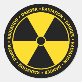 Waarschuwing bij straling ronde sticker