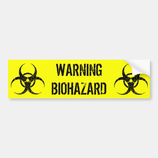 Waarschuwing Biohazard Bumpersticker (Voorkant)