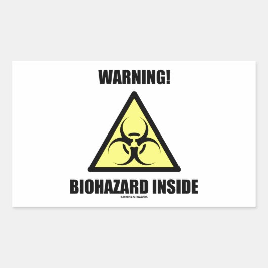 Waarschuwing! Biohazard Inside (Signage Humor) Rechthoekige Sticker (Voorkant)