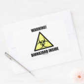 Waarschuwing! Biohazard Inside (Signage Humor) Rechthoekige Sticker (Envelop)