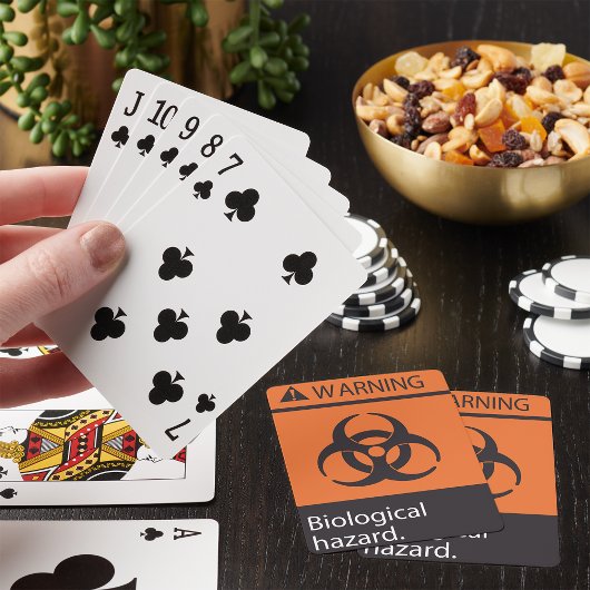 Waarschuwing Biologische risicoplekkaarten Pokerkaarten