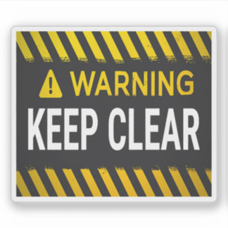 Waarschuwing Blijf Vrij Sticker