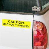 WAARSCHUWING: BLOND DENKEN BUMPERSTICKER (Op Truck)