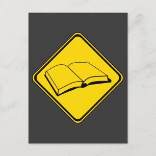 Waarschuwing: Boeken vooruit! Briefkaart