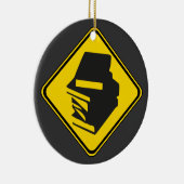 Waarschuwing: Boeken vooruit! Keramisch Ornament (Rechts)
