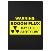 Waarschuwing: Bogon Flux Klembord (Achterkant)