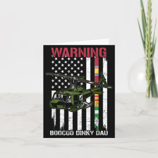 Waarschuwing Boocoo Dinky Dau Vlag Vietnam Veteraa Kaart