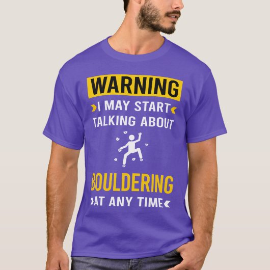 Waarschuwing Bouldering Klimvrienden T-shirt (Voorkant)
