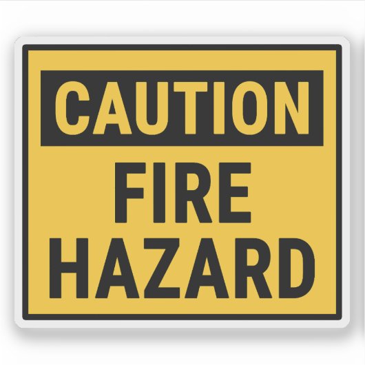 Waarschuwing Brandgevaar Sticker (Voorkant)