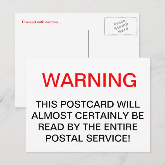 WAARSCHUWING BRIEFKAART (Voorkant / Achterkant)
