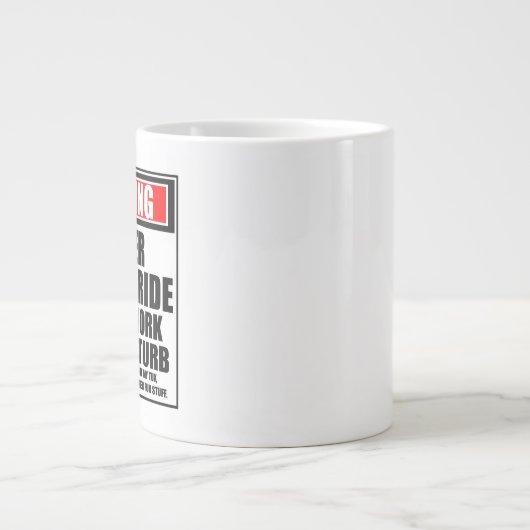 Waarschuwing Bruidegom Vader Hard Aan Het Werk Grote Koffiekop (Voorkant)