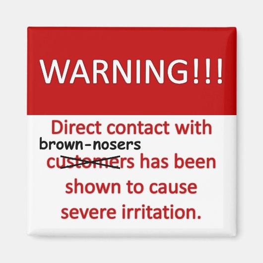 Waarschuwing bruine neus magneet (Voorkant)