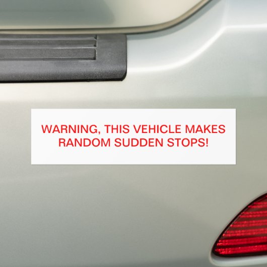 Waarschuwing Bumpersticker (Op auto)
