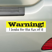Waarschuwing! Bumpersticker (Op auto)