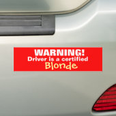 WAARSCHUWING! BUMPERSTICKER (Op auto)