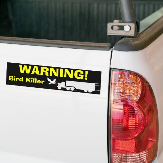 WAARSCHUWING! BUMPERSTICKER (Op Truck)