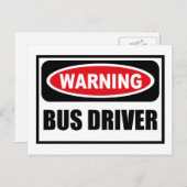 Waarschuwing BUS DRIVER Briefkaart (Voorkant / Achterkant)