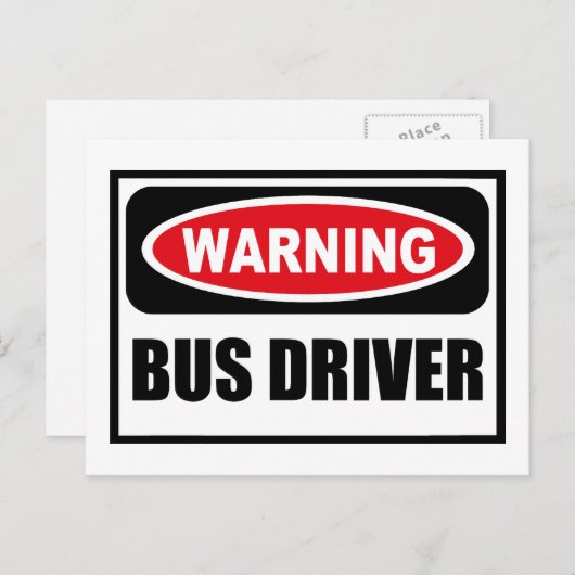 Waarschuwing BUS DRIVER Briefkaart (Voorkant / Achterkant)