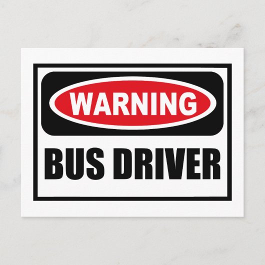 Waarschuwing BUS DRIVER Briefkaart (Voorkant)