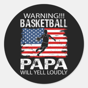 Waarschuwing Bysketbyll Papa Schreeuwt Grappige By Ronde Sticker