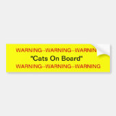 Waarschuwing Cats Bumpersticker (Voorkant)