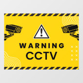 Waarschuwing CCTV Bewakingscamera Amber Raamsticker (Vel)