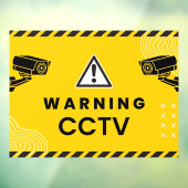 Waarschuwing CCTV Bewakingscamera Amber Raamsticker (Vel 3)